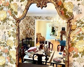 Carved wood gilded mirror