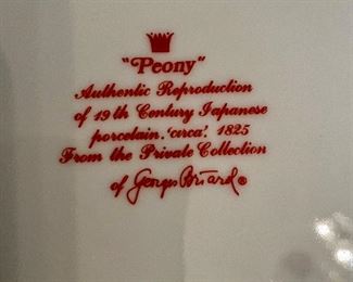 Peony plates reverse signature