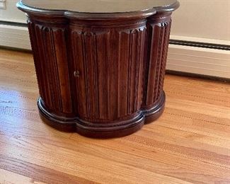 Hexagonal side table with storage