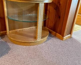 Glass and wooden stand