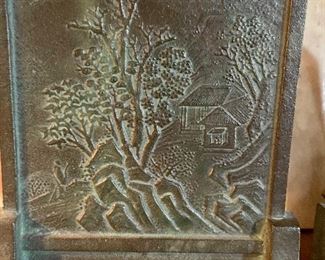 Beautiful details on bronze bookends 