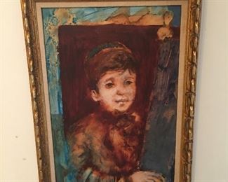 Oil Painting of Young Boy.