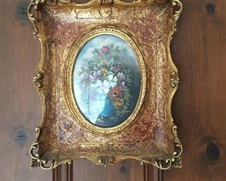 Painted Flowers in French Frame