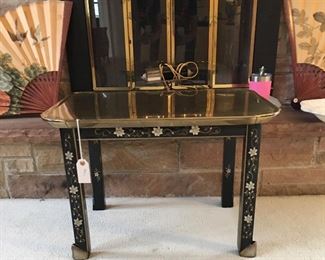 Baker Chinoiseries Table w/Brass Top