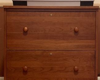 Ethan Allen 5-Drawer Desk and Matching 2-Drawer Lateral File