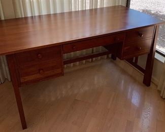 Ethan Allen 5-Drawer Desk and Matching 2-Drawer Lateral File