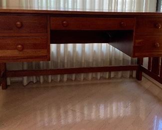 Ethan Allen 5-Drawer Desk and Matching 2-Drawer Lateral File