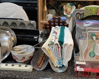 Assorted Kitchen, Pots & Pans, Bakeware, Serving, China, Glassware and more...