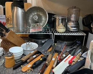 Assorted Kitchen, Pots & Pans, Bakeware, Serving, China, Glassware and more...