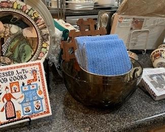 Assorted Kitchen, Pots & Pans, Bakeware, Serving, China, Glassware and more...