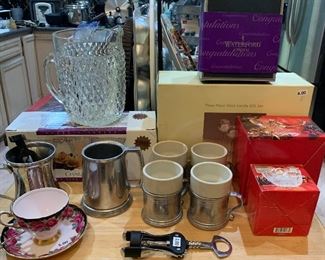 Assorted Kitchen, Pots & Pans, Bakeware, Serving, China, Glassware and more...