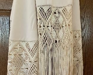 Vintage Silk Trim Shawl