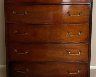 Dixie Highboy Curved Front 5- Drawer Dresser