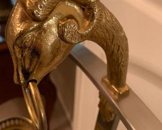 1960's Vintage Maison Jansen Rams Brass Head and Hooves Valet