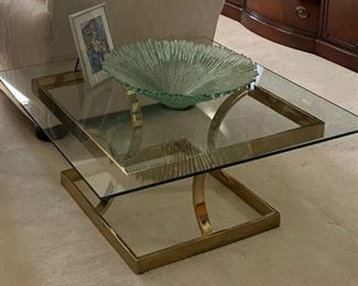 Vintage Brass and Glass Coffee Table