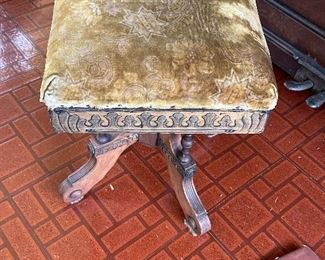 Antique organ stool