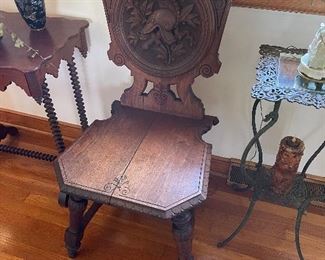 Black Forest style hall chair