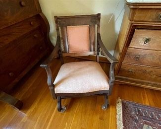 Edwardian open arm rocking chair