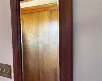 Antique mirror with shadowbox frame