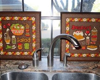 Midcentury Embroidery Wall Hangings 