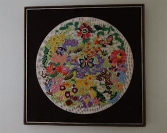 Midcentury Embroidery Picture