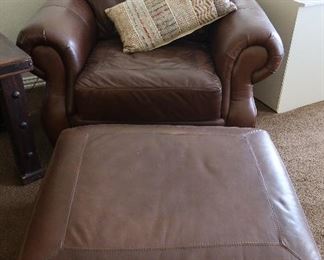 Leather Chair with Ottamon 