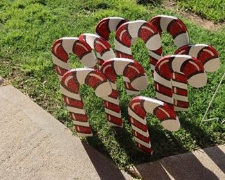 Wooden Candy Cane Yard Art