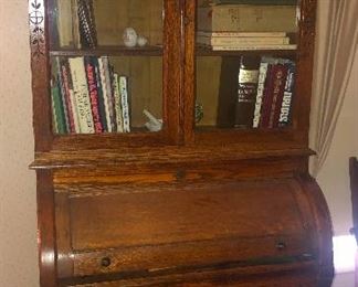 Barrel Secretary  (I bet the next pic is of this secretary desk with the roll top open)