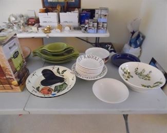 Pasta set with lots of dishes