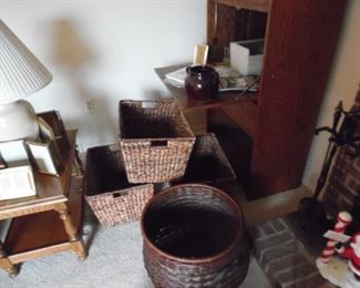 Lots of vintage wicker baskets