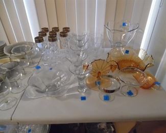 Vintage serving pieces and vintage decorative items