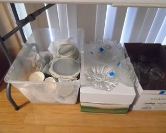 All types of vintage glassware