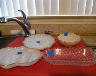 Lovely Mid Century Modern Fire King serving dishes