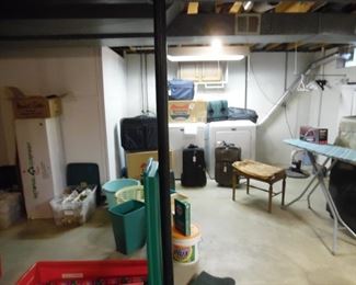 Luggage, and lots of laundry items