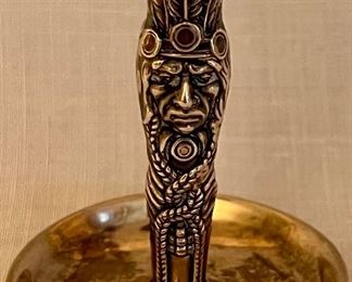 Item 2:  Miniature Sterling Silver Candlestick with Indian Figure - 2.25": $42