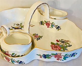 Item 27:  Aynsley Sweetheart Basket with Creamer & Sugar:  $58