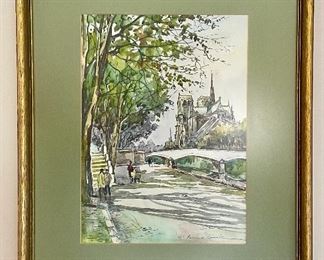 Item 54:  Signed Watercolor - 12.5" x 15.5": $75