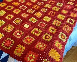 Item 56:  Vintage Granny Square Afghan - 41" x 57":  $58