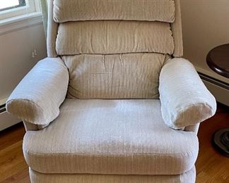 Item 68:  Lazy Boy Recliner - please note "splash" on bottom right in next picture - 35"l x 18"w x 37"h:  $375