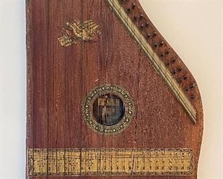 Item 69:  Antique Zither/Mandolin Harp - 13"l x 1.5"w x 20.25"h:  $75