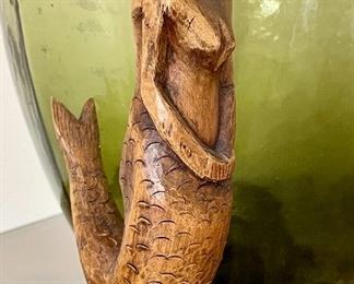 Item 72:  Carved Mermaid/man figurine - 8.5":  $14