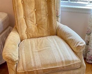 Item 79:  Comfy, Vintage High Back Armchair in Need of Reupholstering!:  $95