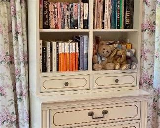 Item 77:  Vintage Dixie Furniture Bookcase with Drawers - 30.25"l x 18.5"w x 72"h:  $165