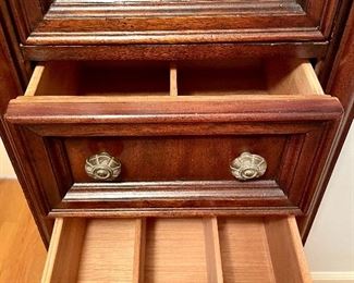 detail - 2nd and 3rd drawers are divided for socks, stockings and undergarments