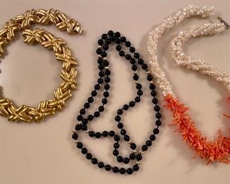 Item 107:  Lot of 3 Fun Costume Jewelry Necklaces:  $14
