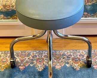 Item 124:  Steelcraft (Millbury, MA) Adjustable Chair with Castors - 14.5" x 18.5":  $62