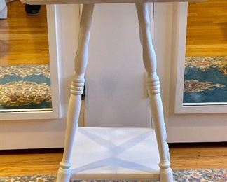 Item 123:  Painted Side Table (in need of TLC) - 16"l x 16"w x 26.75"h:  $28