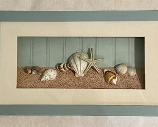 Item 125:  Assorted Shell Shadowbox - 13.75" x 8":  $22