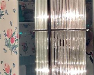 Item 127:  (2) MCM Vanity Lights, Chrome and Glass Rods - 16": $495 for pair
