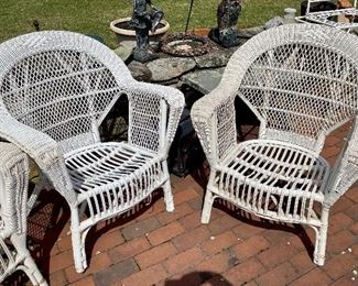 Item 149:  (2) Wicker Armchairs - 30"l x 19.5"w x 35"h: $35 ea